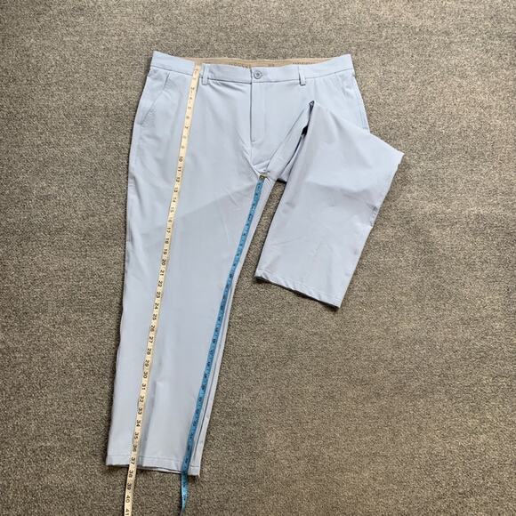 Hreski Pants Mens 38 Baby Blue Moisture Wicking Performance Chino Golf 27 Inseam - Picture 7 of 13